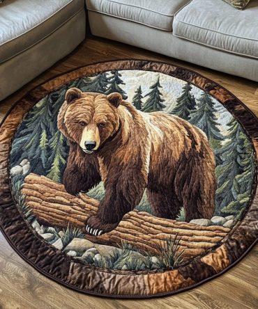 Noble Bear Quilted Round Mat