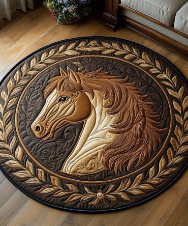 Noble Horse Quilted Round Mat