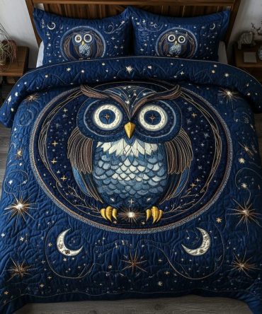 Nocturnal Eyes 3-Piece Quilted Bedding Set