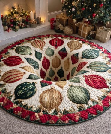 Noel Light Quilted Round Mat