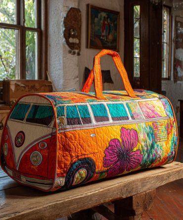 Nomad Spirit Quilted Duffle Bag – Quilted Weekender Travel Duffle, Boho Tribal Carry-On Overnight & Gym Bag