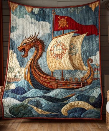 Nordic Dragon Quilted Blanket