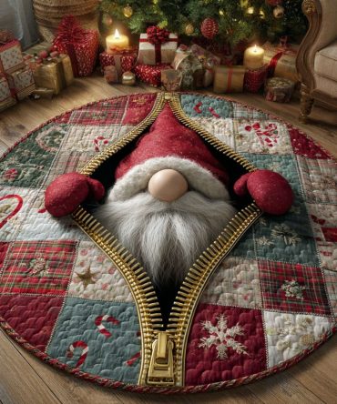 Nordic Gnome Quilted Round Mat