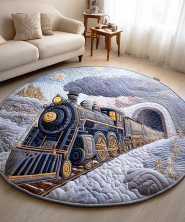 North Pole Express Quilted Round Mat