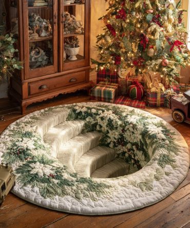 Northern Frost Trail Quilted Round Mat