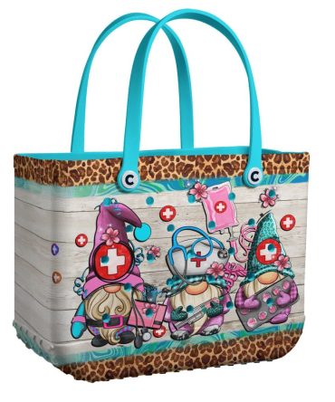 Bucket Tote Bag, Limited Edition Bogg Bag, Beach Bag Nurse Gnomes
