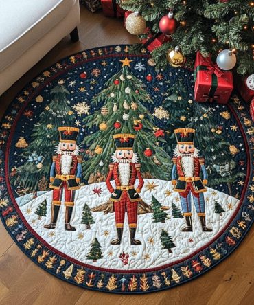 Nutcracker Christmas Quilted Round Mat
