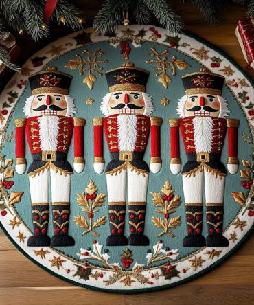 Nutcracker Elegance Quilted Round Mat