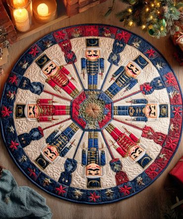 Nutcracker Parade Quilted Round Mat