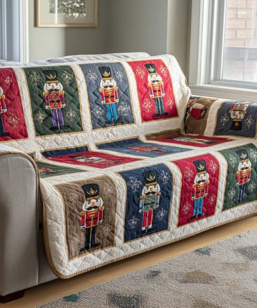 Nutcracker Parade Quilted Sofa Cover