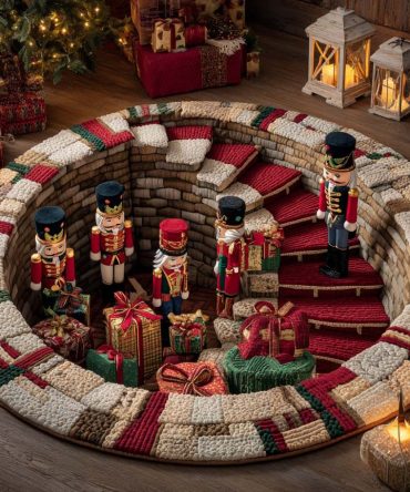 Nutcracker Stairwell Quilted Round Mat
