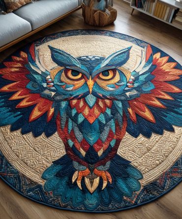 Obsidian Gaze Quilted Round Mat