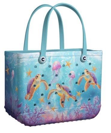 Bucket Tote Bag, Limited Edition Bogg Bag, Beach Bag Ocean Odyssey