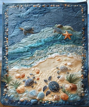 Ocean Shores Turtle Quilted Blanket