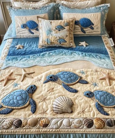 Ocean Waves 3-Piece Quilted Bedding Set