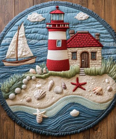 Ocean Beacon Quilted Round Mat