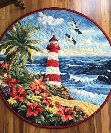 Ocean Beacon Quilted Round Mat