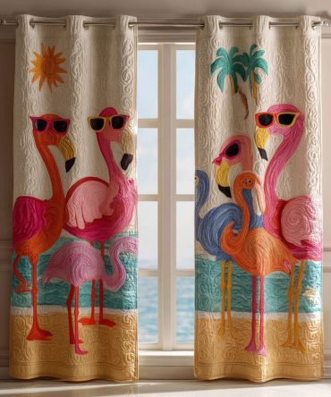 Ocean Blush Quilted Curtains