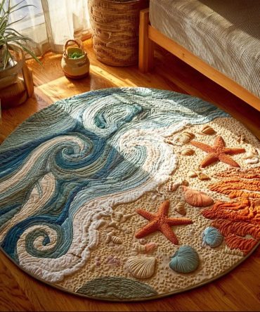Ocean Breeze Quilted Round Mat