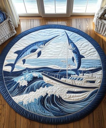 Ocean Dance Quilted Round Mat
