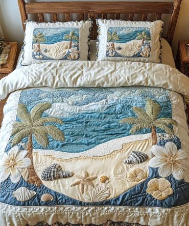 Ocean Garden 3-Piece Quilted Bedding Set