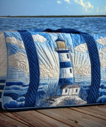 Ocean Lantern Quilted Duffle Bag — Nautical Quilted Travel Duffel for Beach, Gym, Carry-On & Weekend Getaways