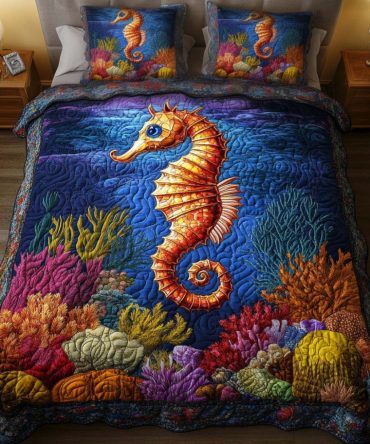 Ocean Majesty 3-Piece Quilted Bedding Set