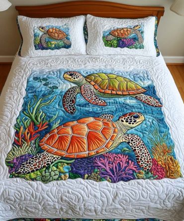 Ocean Mosaic 3-Piece Quilted Bedding Set