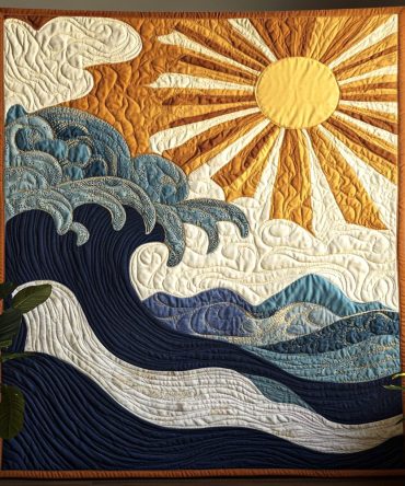 Ocean Sunrise Quilted Blanket