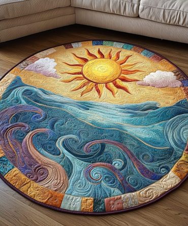 Ocean Sunrise Quilted Round Mat