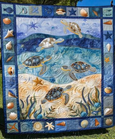 Ocean Turtle Quilted Blanket