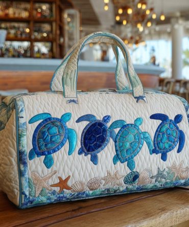 Ocean Turtle Quilted Duffle Bag - Stylish Travel Bag for Beach Lovers & Adventurers