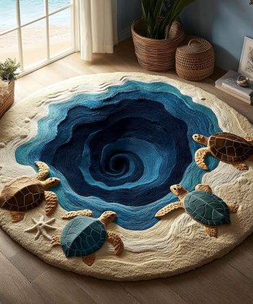 Ocean Turtle Quilted Round Mat