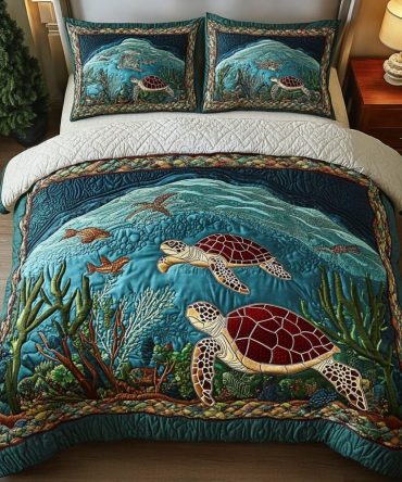 Ocean Wanderer 3-Piece Quilted Bedding Set