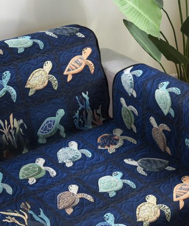 Oceanic Odyssey Quilted Sofa Cover