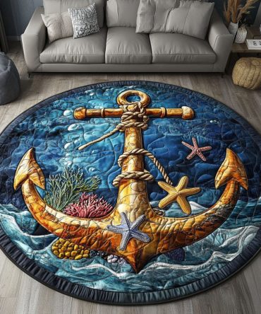 Oceanic Serenity Quilted Round Mat