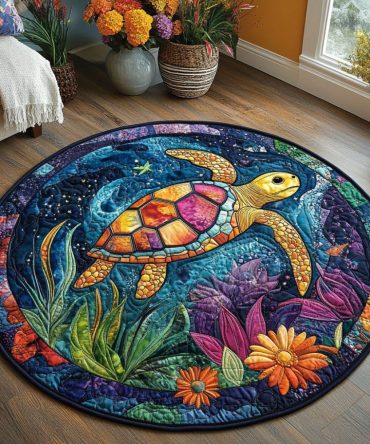Oceanic Wanderer Quilted Round Mat