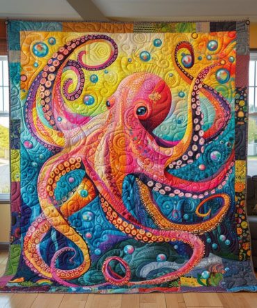 Octopus Odyssey Quilted Blanket