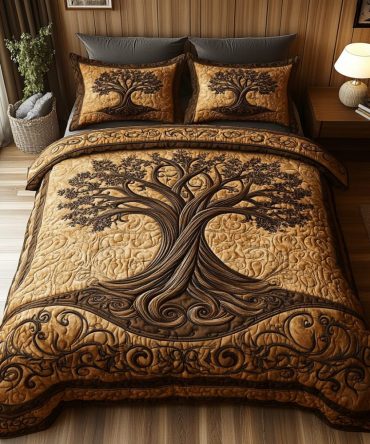 Old Tree 3-Piece Quilted Bedding Set