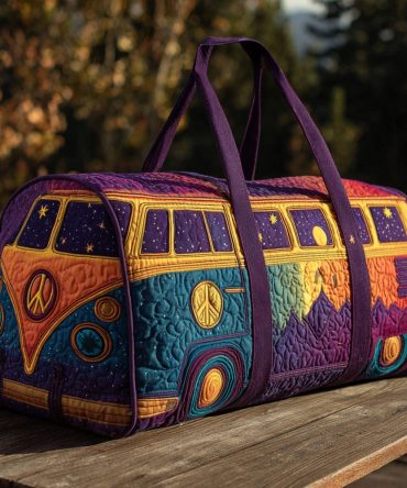 Open Sky Path Quilted Duffle Bag — Artist-Designed Scenic Landscape Weekender, Travel Duffel & Carry-On