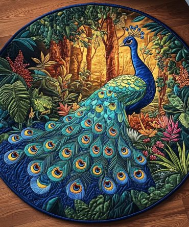 Opulent Plumage Quilted Round Mat