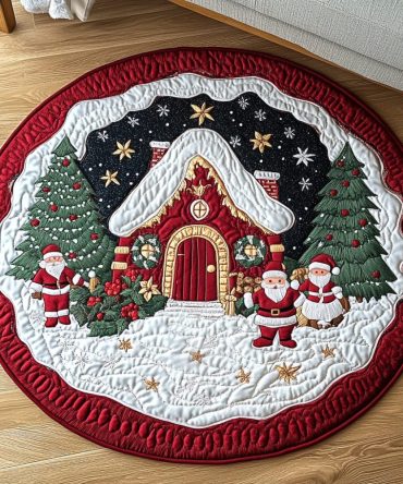 Ornament Oasis Quilted Round Mat