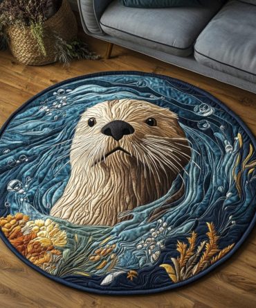 Otter Joy Quilted Round Mat
