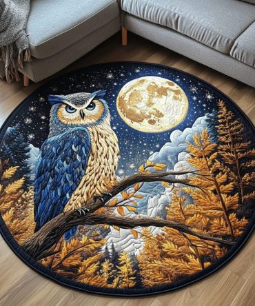 Owl Flight Quilted Round Mat