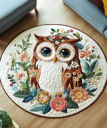 Owl Haven Quilted Round Mat