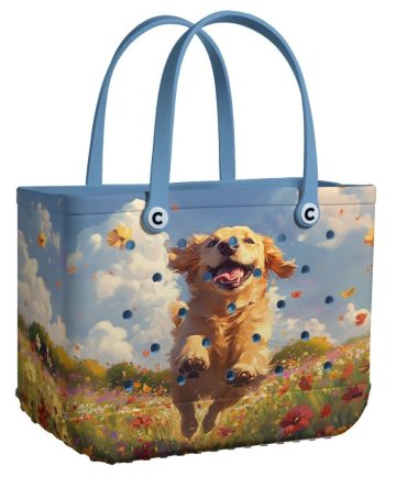 Bucket Tote Bag, Limited Edition Bogg Bag, Beach Bag Golden Floral
