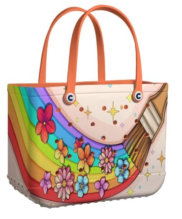 Vibrant Floral Rainbow Tote Bag – Artistic, Colorful & Stylish Handbag For Everyday Use