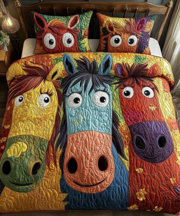 Painted Ponies 3-Piece Quilted Bedding Set