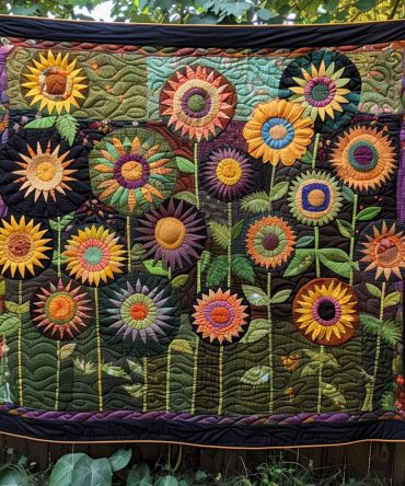 Painterly Petals Quilted Blanket