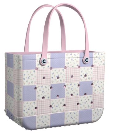 Bucket Tote Bag, Limited Edition Bogg Bag, Beach Bag Pastel Patchwork